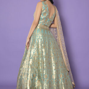 MUTED GREEN LEHENGA - SURAMYA - Image 3